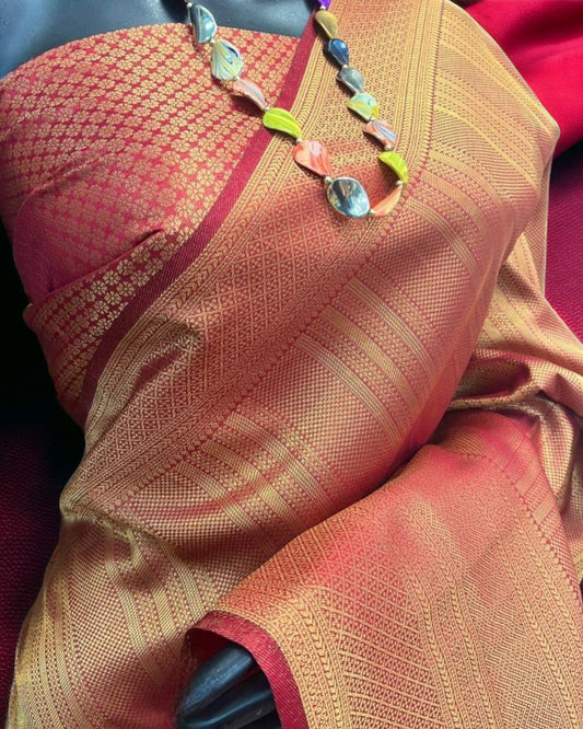 Golden Soft Kanjivaram Silk Saree